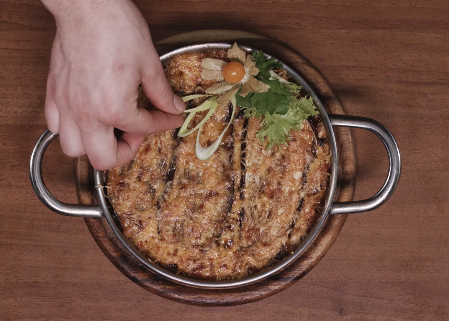 Potato casserole with puttanesca sauce
