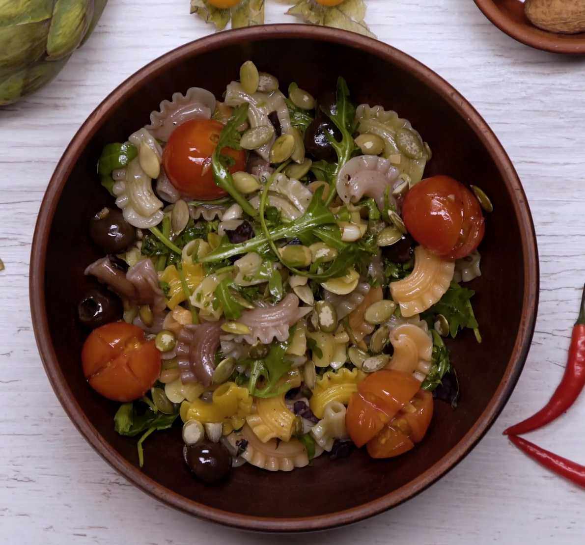 Italian salad with pasta